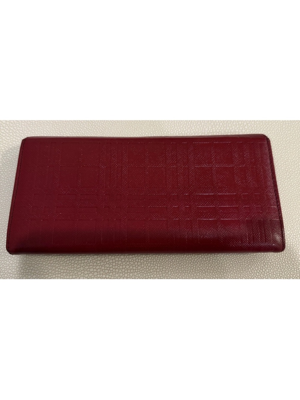 BURBERRY - Vintage Embossed Leather Flap Continental Long Wallet (COA included)